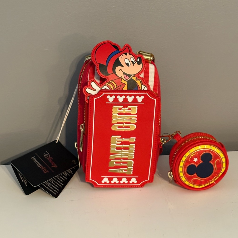 Loungefly Mickey Mouse Ticket Stub Crossbody Bag w/Coin Purse